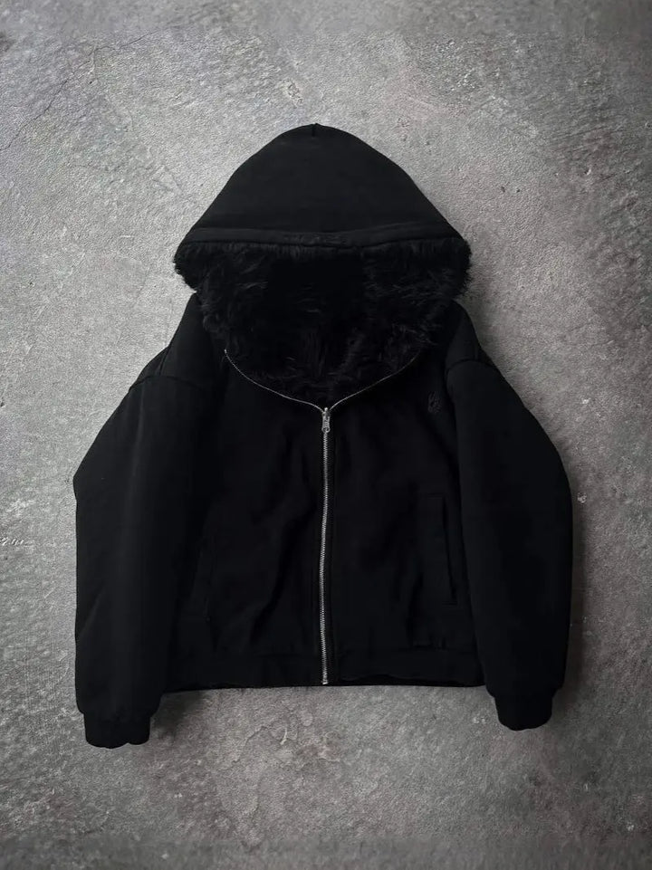 LS | Women Faux Fur Hooded Jacket Lion Style