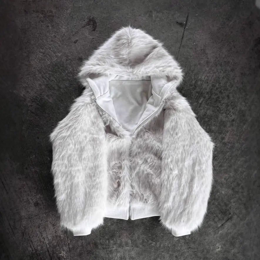 LS | Women Faux Fur Hooded Jacket Lion Style