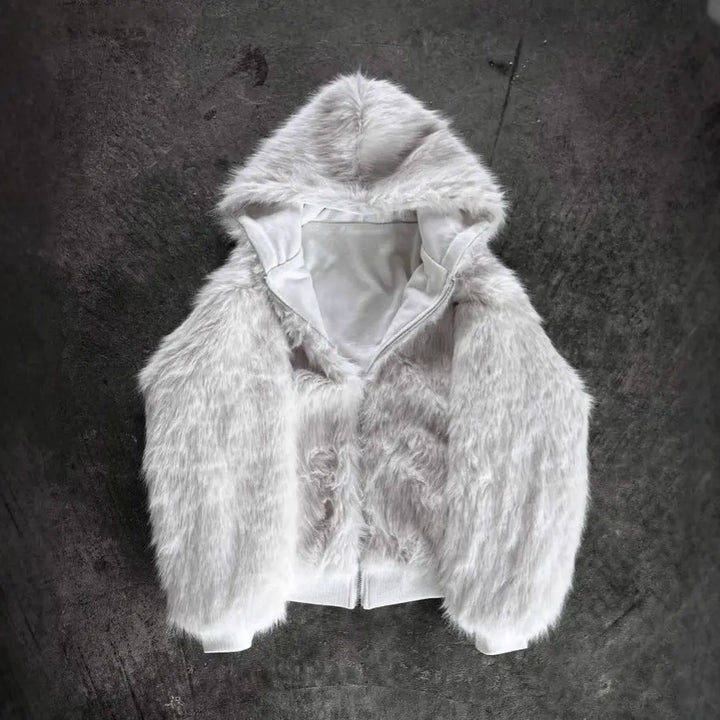 LS | Women Faux Fur Hooded Jacket Lion Style