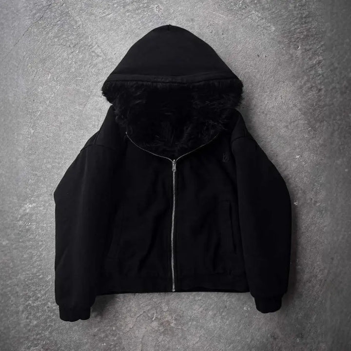 LS | Women Faux Fur Hooded Jacket Lion Style