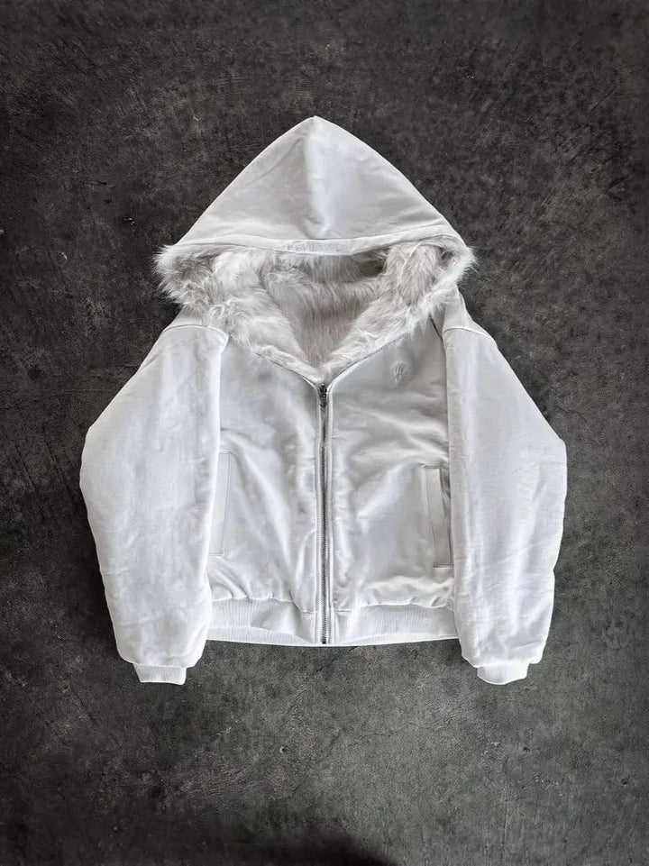 LS | Women Faux Fur Hooded Jacket Lion Style