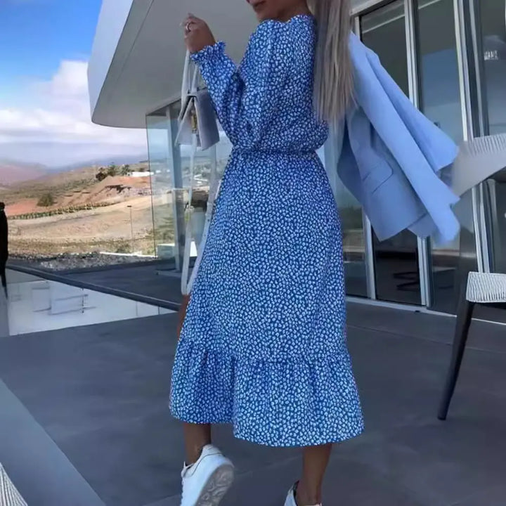 LS | Women Feminine Split Midi Dress Lion Style