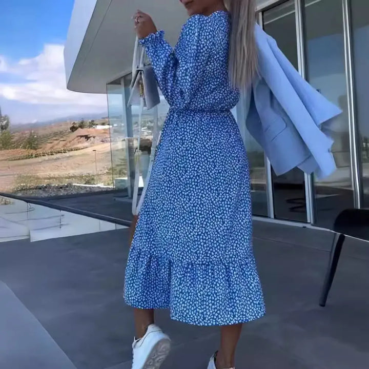 LS | Women Feminine Split Midi Dress Lion Style
