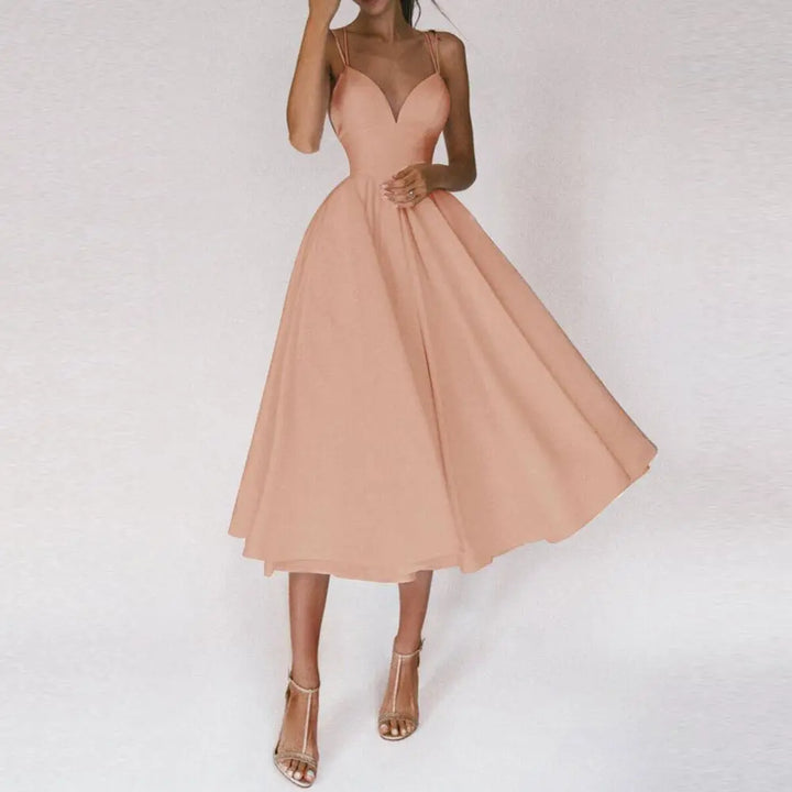 LS | Women Flared Midi Cocktail Dress Lion Style