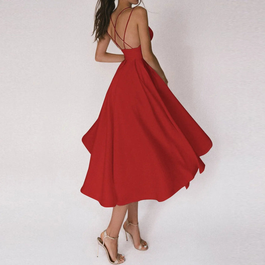 LS | Women Flared Midi Cocktail Dress Lion Style