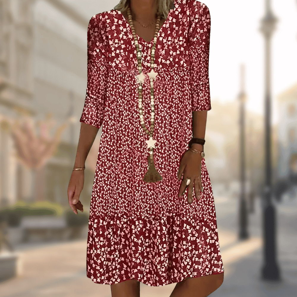 LS | Women Floral Casual Mini Dress Lion Style