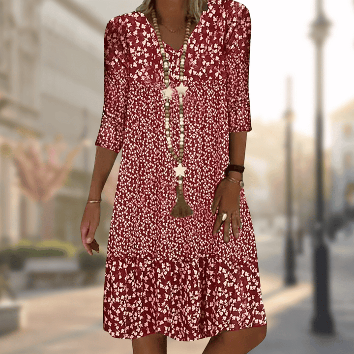 LS | Women Floral Casual Mini Dress Lion Style