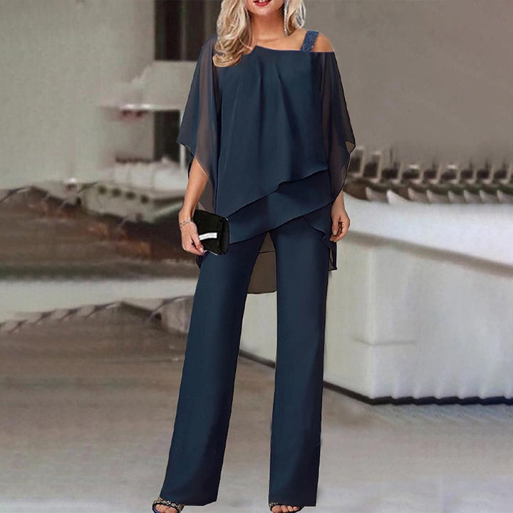 LS | Women Flow Layer Poncho Jumpsuit Lion Style