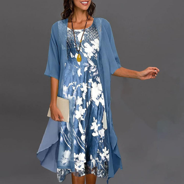 LS | Women Flowing Overlay Midi Dress Lion Style
