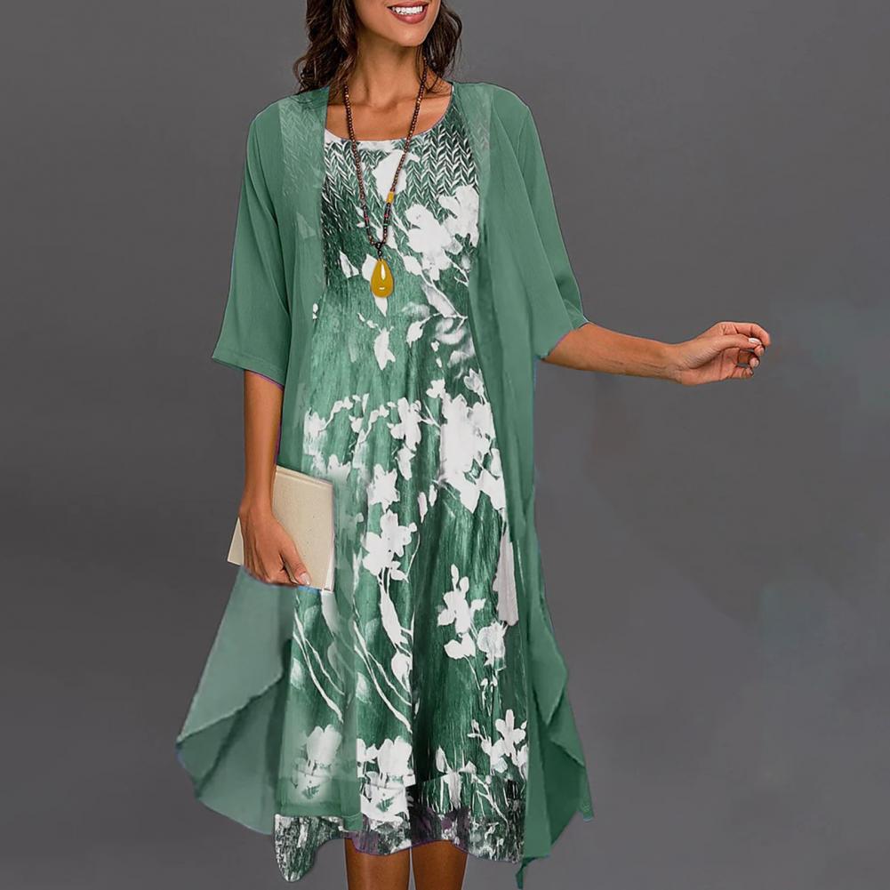 LS | Women Flowing Overlay Midi Dress Lion Style