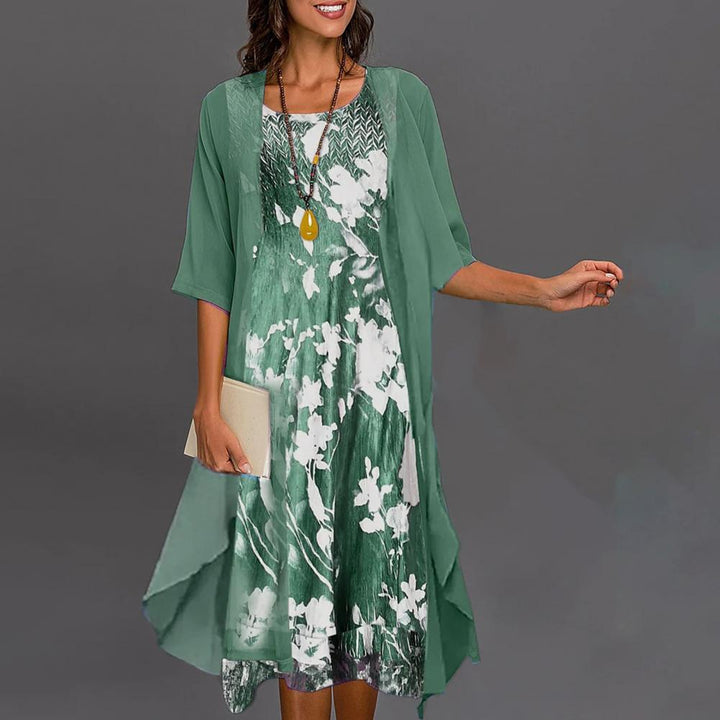 LS | Women Flowing Overlay Midi Dress Lion Style