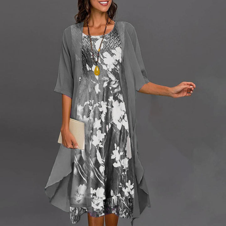 LS | Women Flowing Overlay Midi Dress Lion Style