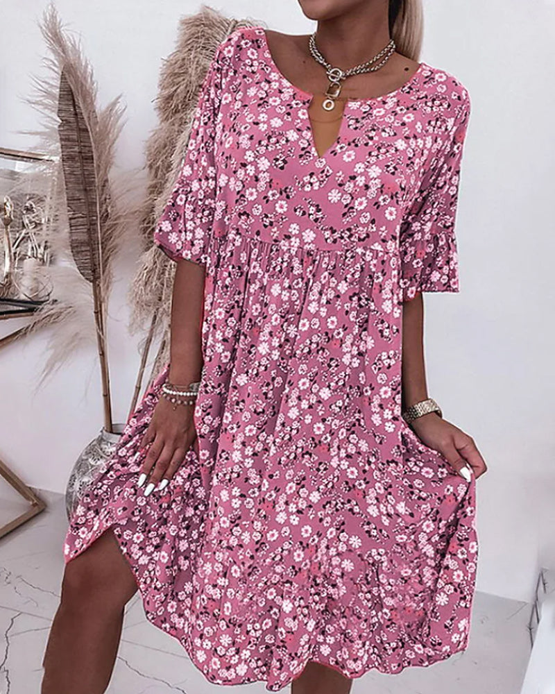 LS | Women Flowy Floral Mini Dress Lion Style