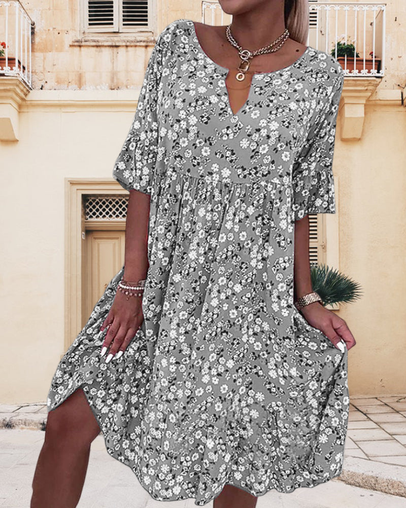 LS | Women Flowy Floral Mini Dress Lion Style