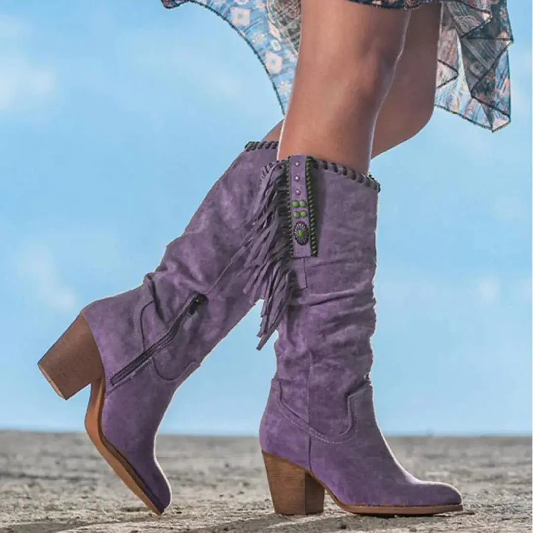LS | Women Fringe Western Boots Lion Style