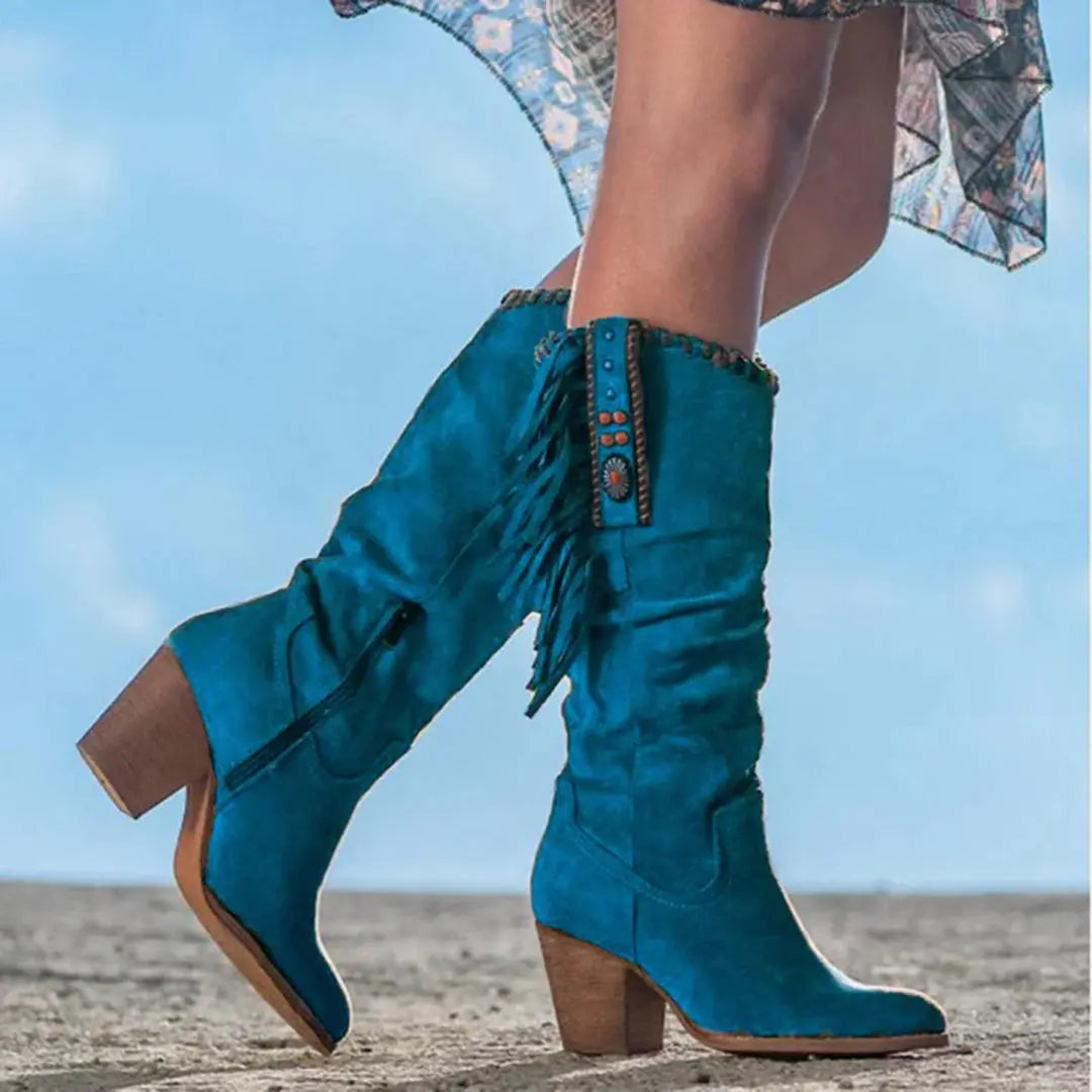 LS | Women Fringe Western Boots Lion Style