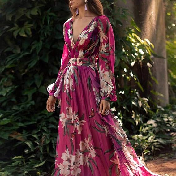 LS | Women Garden Flow Maxi Dress Lion Style