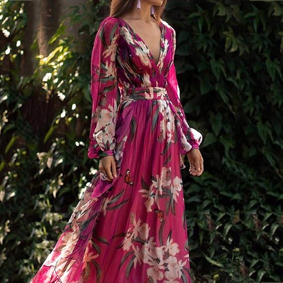 LS | Women Garden Flow Maxi Dress Lion Style