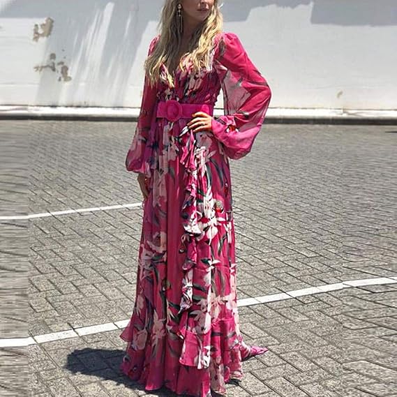 LS | Women Garden Flow Maxi Dress Lion Style