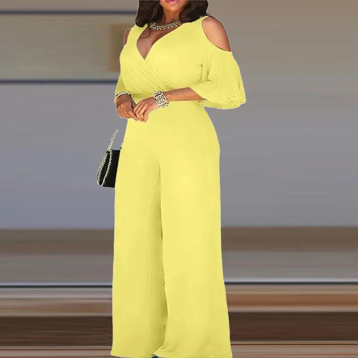LS | Women Glam Wide Leg Jumpsuit Lion Style