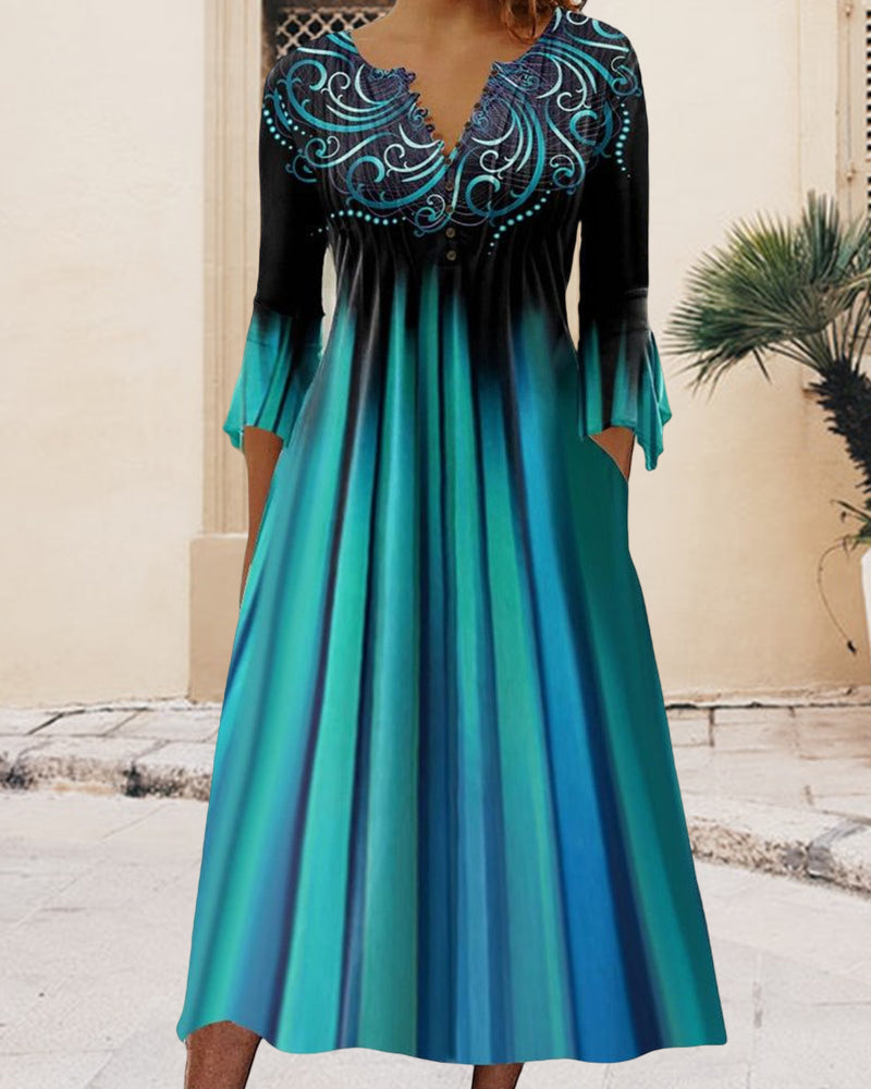 LS | Women Gradient Elegance Dress Lion Style
