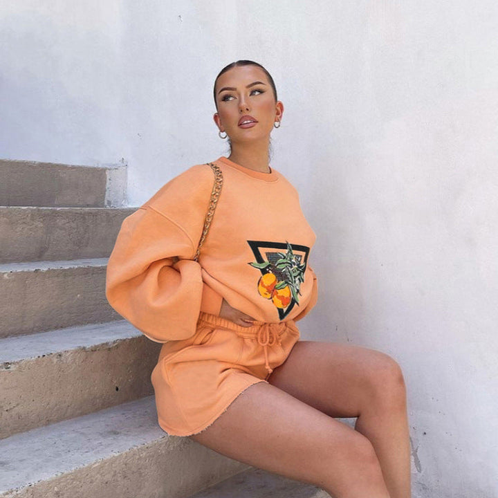 LS | Women Graphic Lounge Sweatshirt Set Lion Style