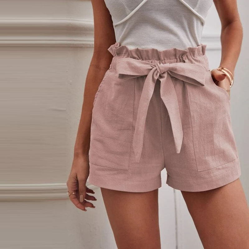 LS | Women High Waist Tie Shorts Lion Style