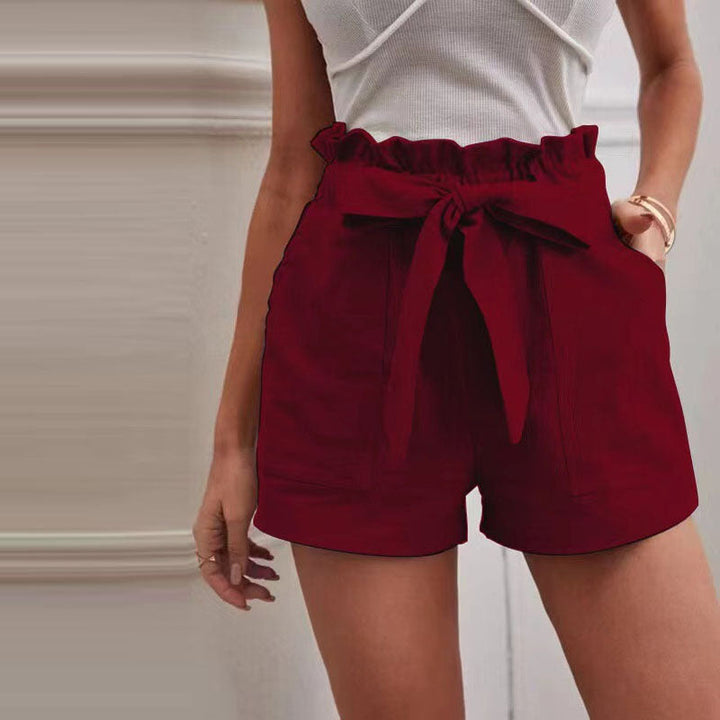 LS | Women High Waist Tie Shorts Lion Style