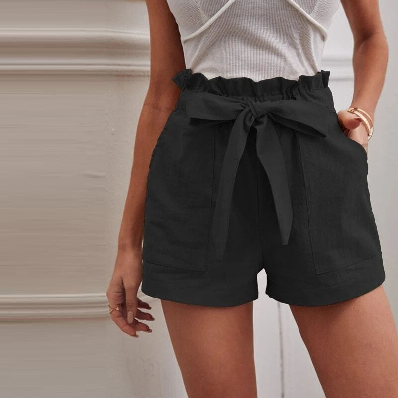 LS | Women High Waist Tie Shorts Lion Style