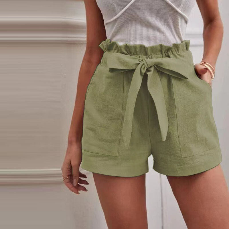 LS | Women High Waist Tie Shorts Lion Style