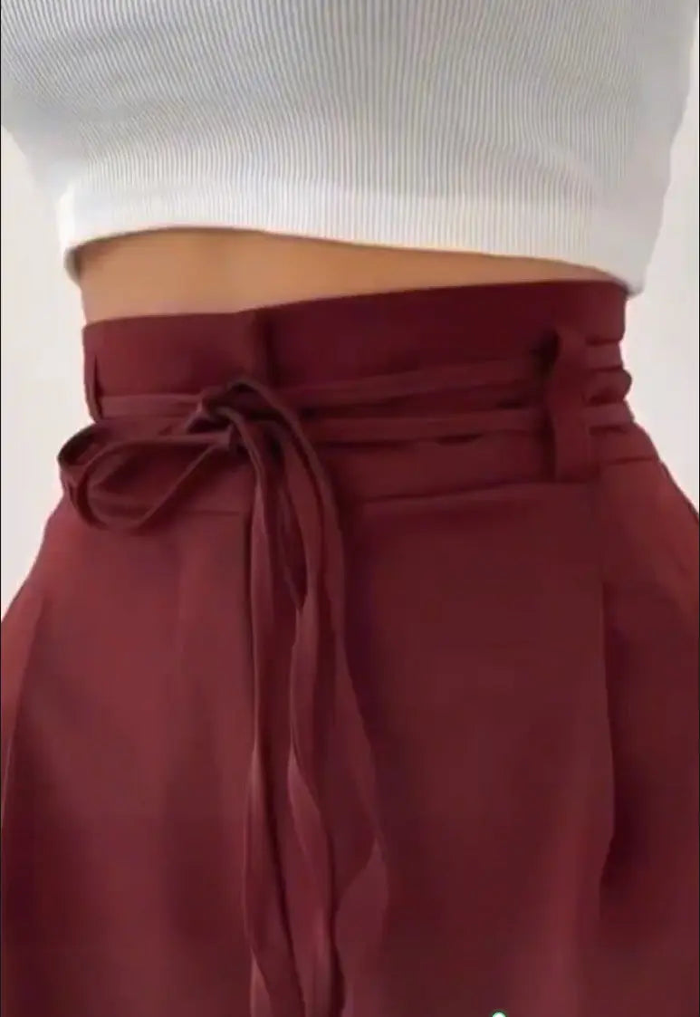 LS | Women High Waist Wide Leg Pants Lion Style
