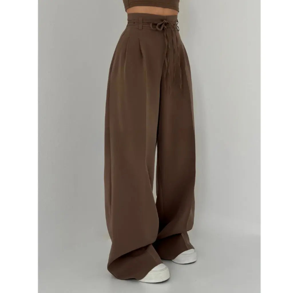 LS | Women High Waist Wide Leg Pants Lion Style