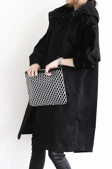LS | Women Hooded Longline Trench Coat Lion Style