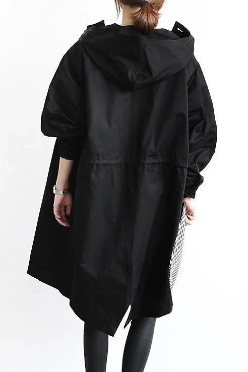LS | Women Hooded Longline Trench Coat Lion Style