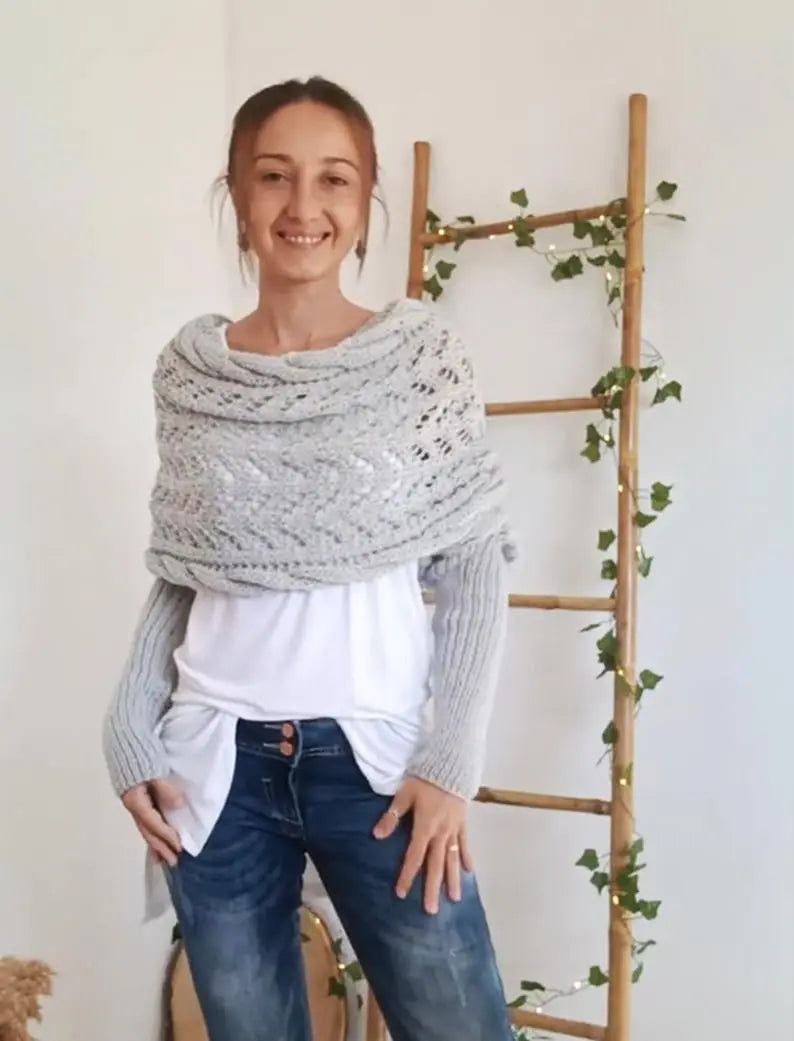 LS | Women Knit Wrap Sweater Lion Style