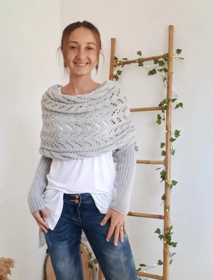 LS | Women Knit Wrap Sweater Lion Style