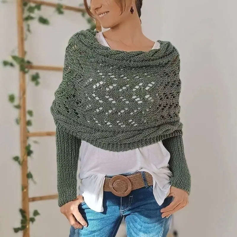 LS | Women Knit Wrap Sweater Lion Style