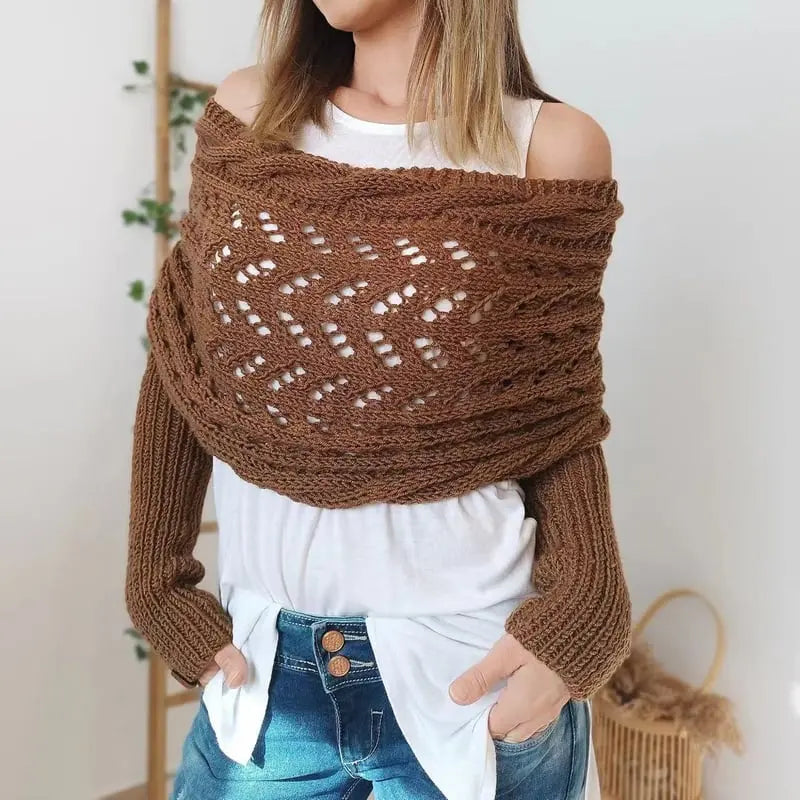 LS | Women Knit Wrap Sweater Lion Style