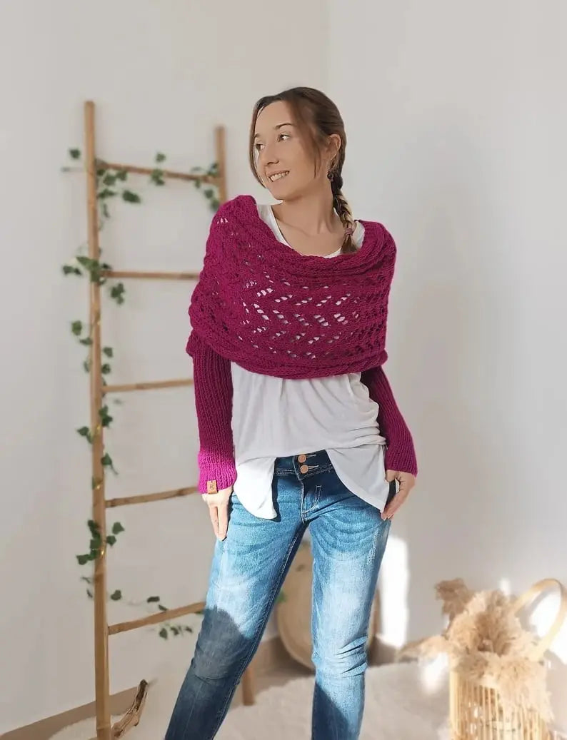 LS | Women Knit Wrap Sweater Lion Style