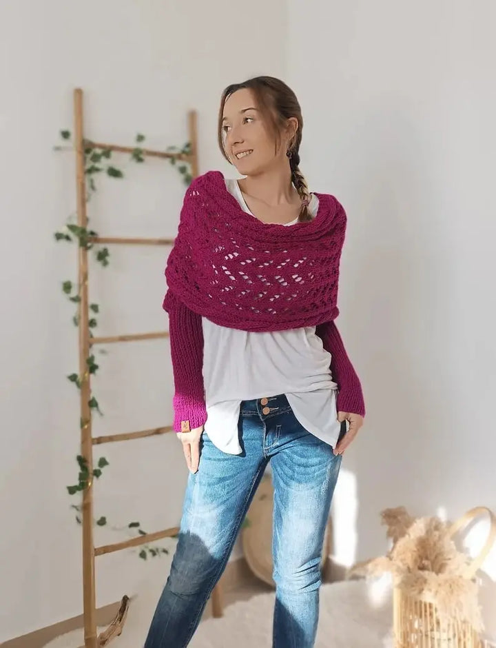 LS | Women Knit Wrap Sweater Lion Style