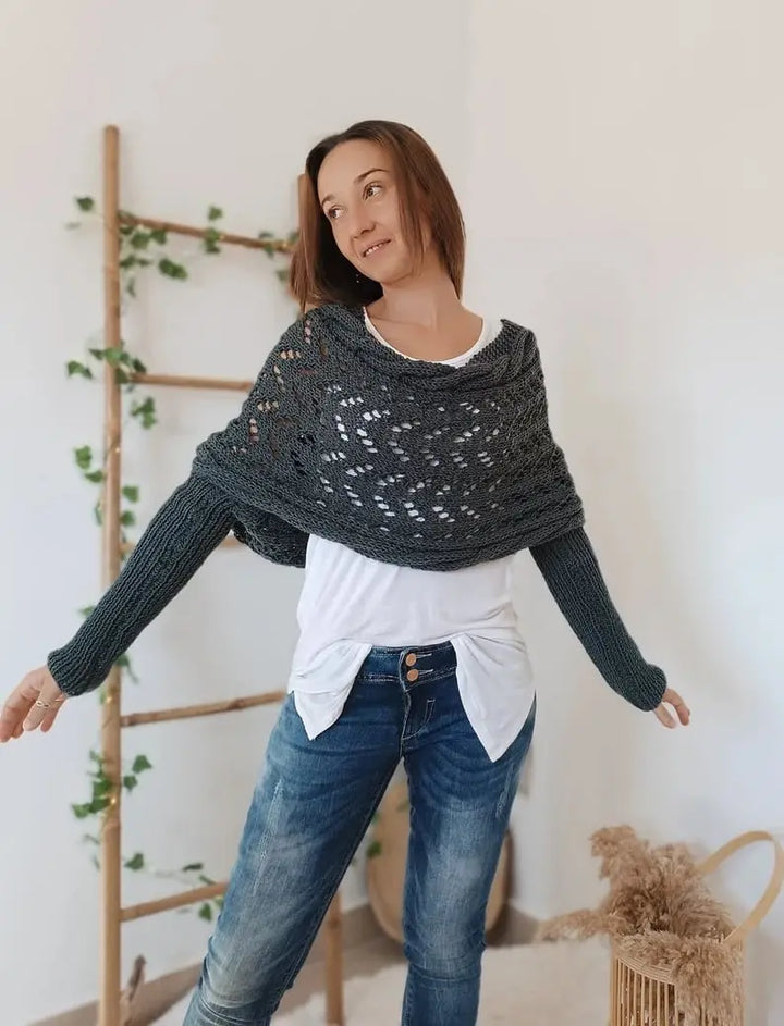 LS | Women Knit Wrap Sweater Lion Style