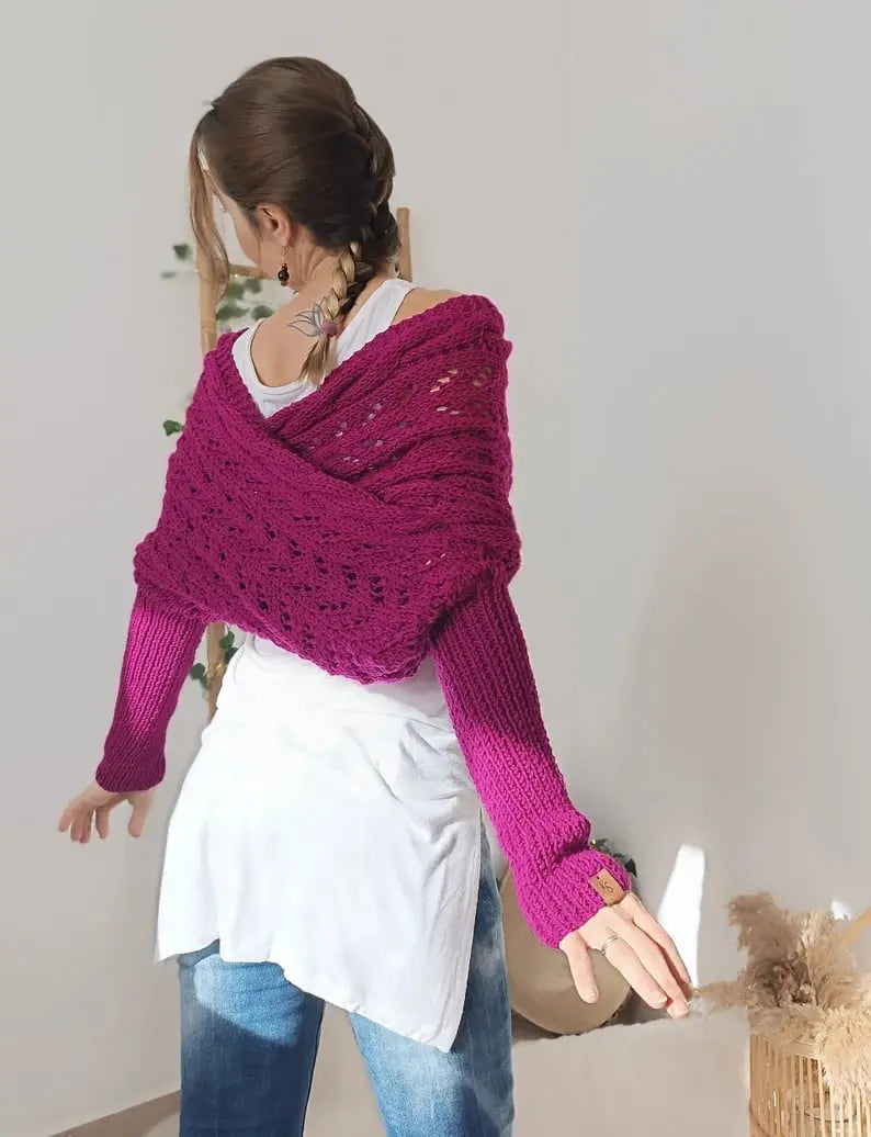 LS | Women Knit Wrap Sweater Lion Style