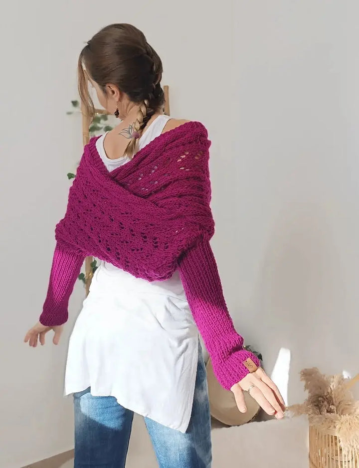 LS | Women Knit Wrap Sweater Lion Style