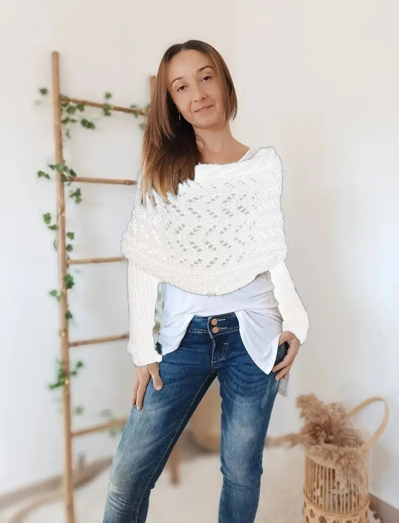 LS | Women Knit Wrap Sweater Lion Style