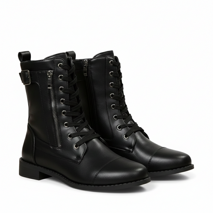 LS | Women Lace-Up Leather Boots