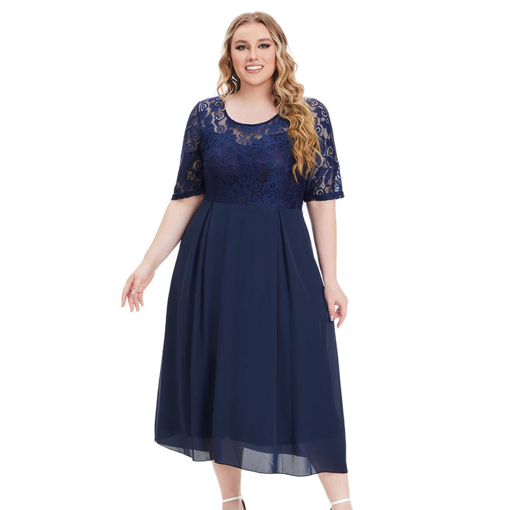 LS | Women Lace Bodice Midi Dress Lion Style