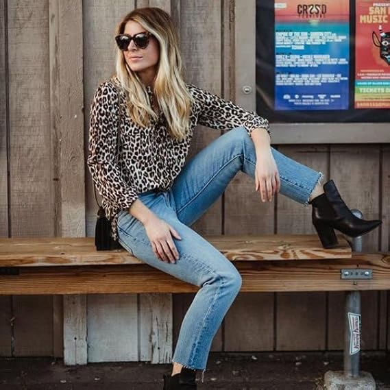 LS | Women Leopard Pattern Casual Blouse Lion Style