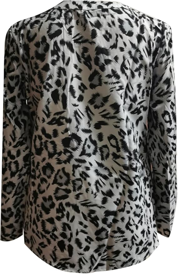 LS | Women Leopard Pattern Casual Blouse Lion Style