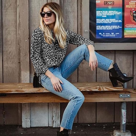 LS | Women Leopard Pattern Casual Blouse Lion Style