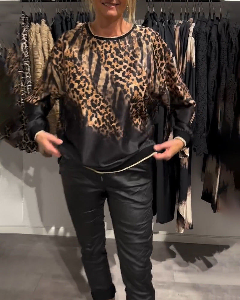 LS | Women Leopard Print Long Sleeve Top